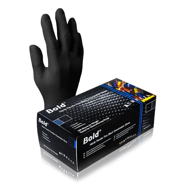Our Bold® black nitrile examination gloves are your go-to choice for superior puncture resistance and durability that doesn't compromise tactile sensitivity, flexibility, and all-day comfort. The rich texture adds a gripping finish, making it a practical solution for various applications. Moreover, they're chemo and fentanyl-rated, and conform and are tested to the highest international standards.