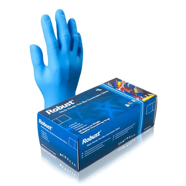 As the name suggests, Aurelia's Robust™ examination gloves live up to the most demanding of tasks by bringing you a thicker layer of uncompromising all-day protection and comfort in higher-risk applications. Regulation-compliant and rigorously tested for consistent, optimal performance, these blue 100% nitrile gloves are ambidextrous, powder-free, fully microtextured, and non-sterile.