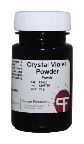 Crystal Violet is ideal for developing latent prints on the sticky side of tape.