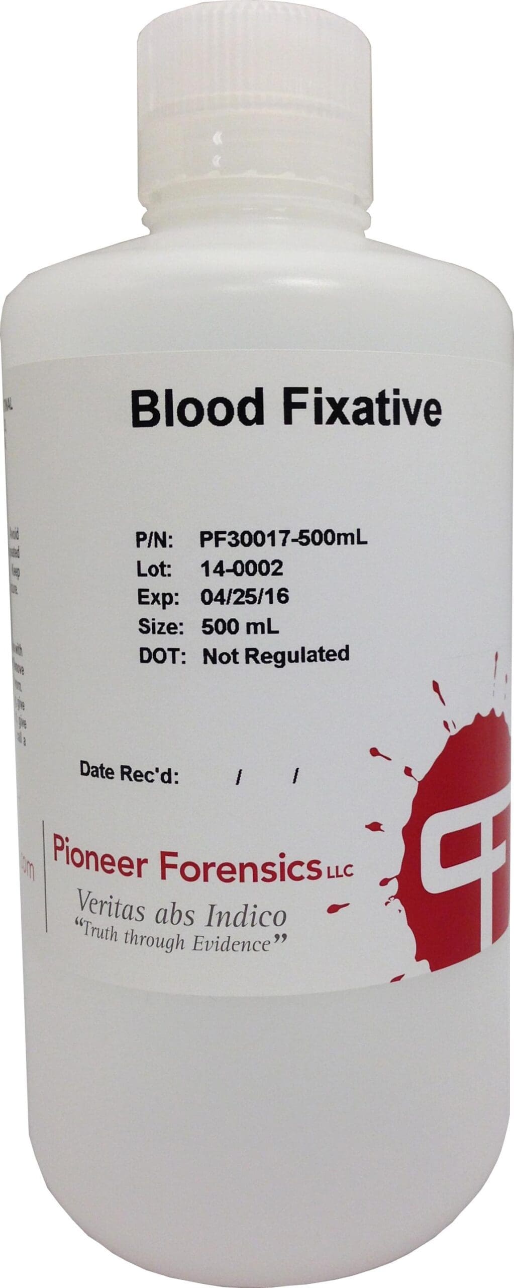 Blood Fixative is highly recommended for setting fingerprints or impressions left in blood