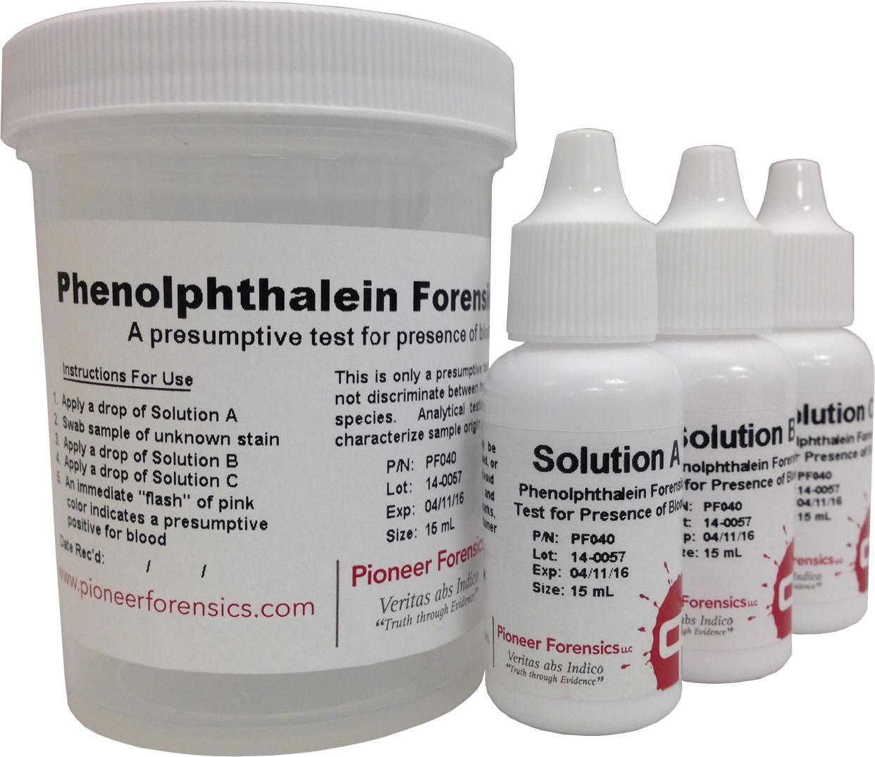 Phenolphthalein is one of the most commonly used chemicals in the field and laboratory to indicate the presence of blood.