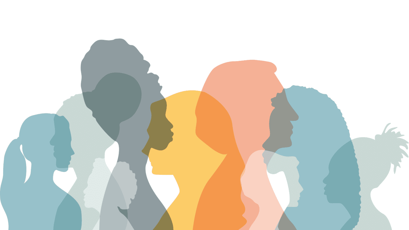 silhouette of different women's heads